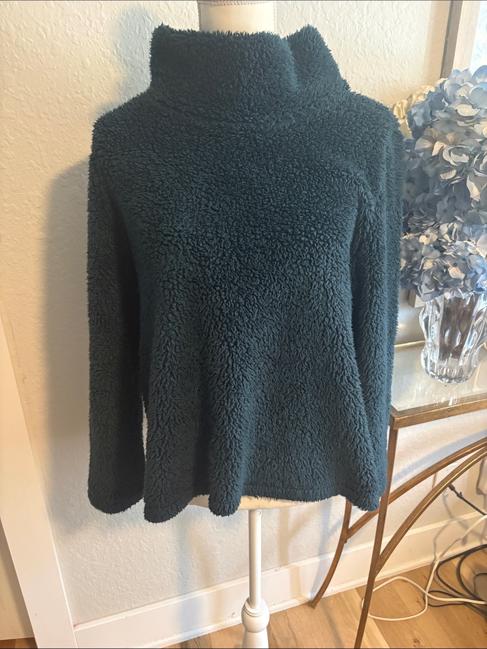 LOFT Plush Funnel Neck Sweater in Deep Teal size L.